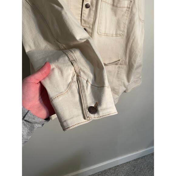 Well Worn Cream Denim Oversized Chore Jacket Size XL - Picture 4 of 11